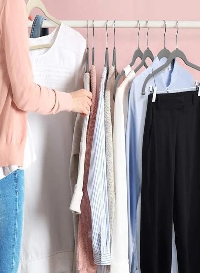XVIA Non-Slip Velvet Hangers for Clothes, Space Saving Ultra-Thin Design, 360° Swivel Hook, for Suits, Coats, Dresses, Pants, Black Velvet (12 PCS) - Image 3