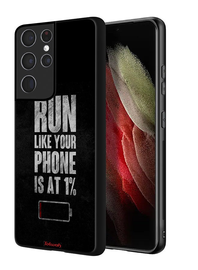 Tolwak Samsung Galaxy S21 Ultra 5G Protective Case Cover Run Like Your Phone Is At 1 Percent - Image 1