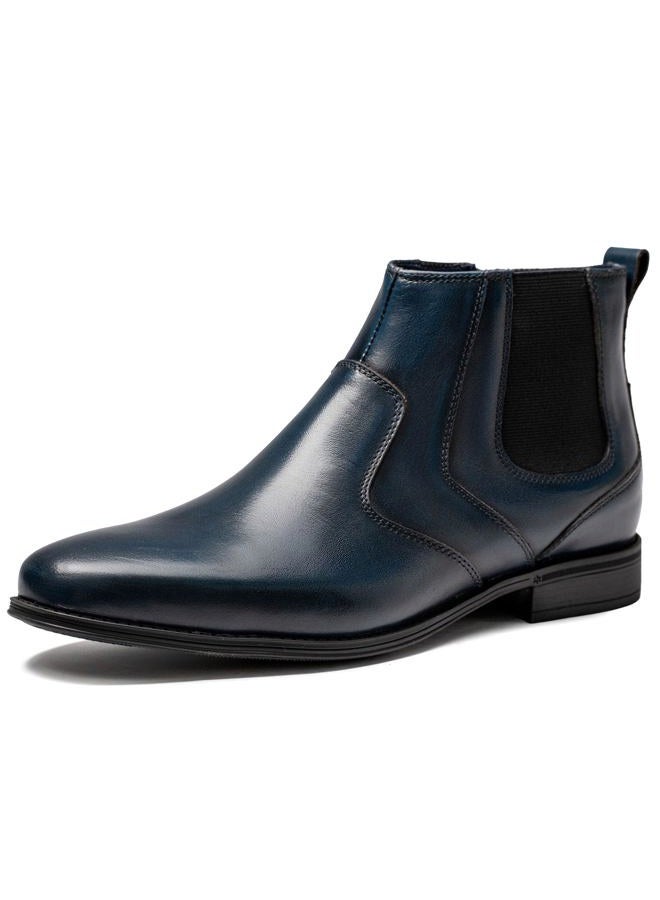 Holy dove Chelsea Boots Men – Genuine Leather,Chelsea Boots for Men with Side Zipper, Casual Slip-On Ankle Boots, Chukka & Oxford Style Dress Boots, 2024002-blue, 10 - Image 1