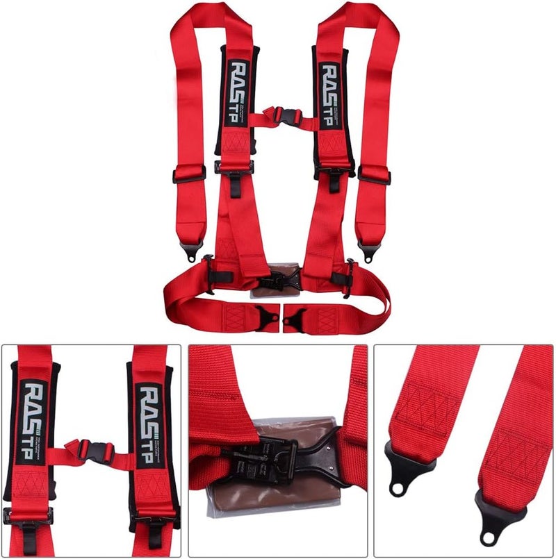 RASTP 4 Point Safety Harness with 3 Inch Padding (Red) - Image 3