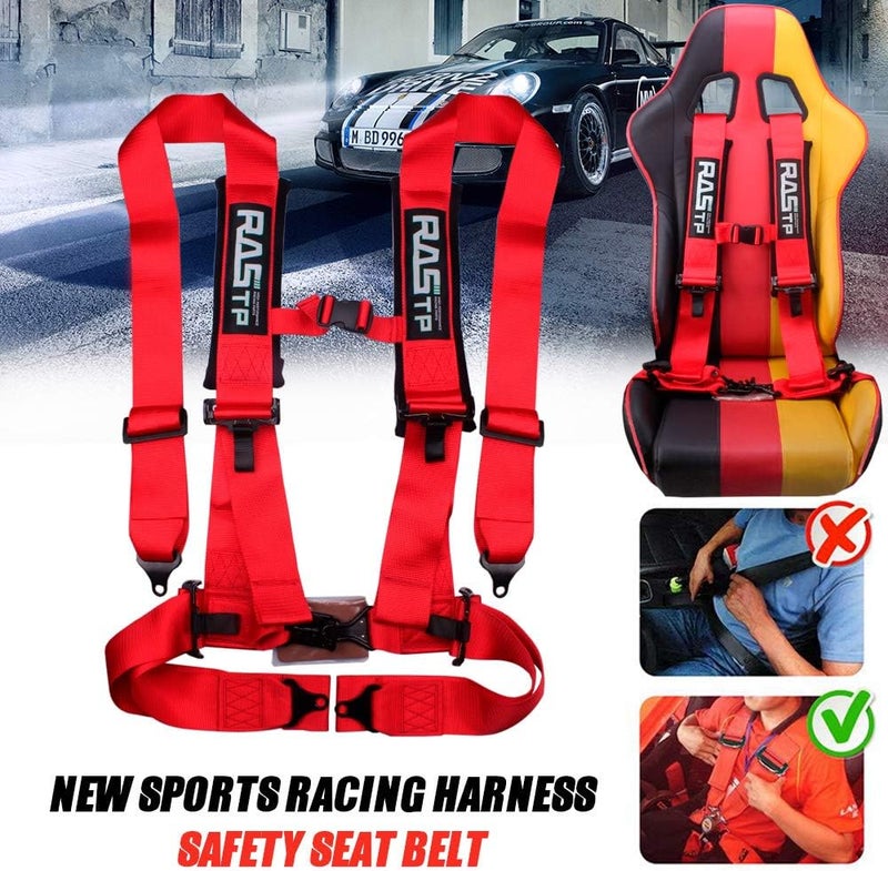 RASTP 4 Point Safety Harness with 3 Inch Padding (Red) - Image 1