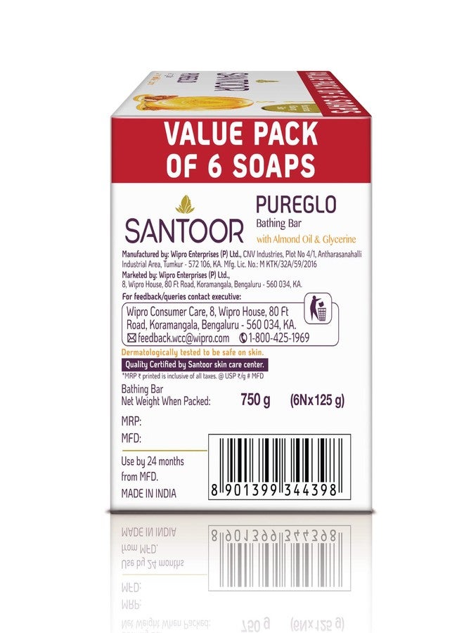 Santoor صابون سانتور جلسرين بيور جلو 125 جرام (عبوة من 6) - Image 4