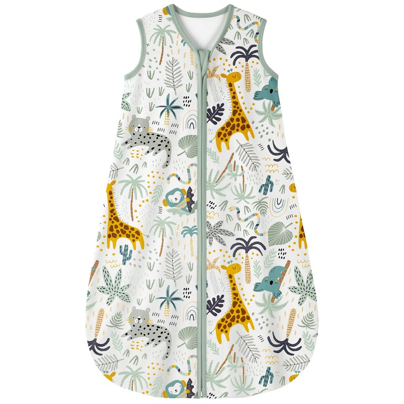 Yoofoss Baby Sleep Sack 12-18 Months 0.5 Tog Baby Wearable Blanket  100% Cotton Infant Toddler Sleeping Sack 2-Way Zipper Lightweight Sleep Sack  Giraffe - Image 1