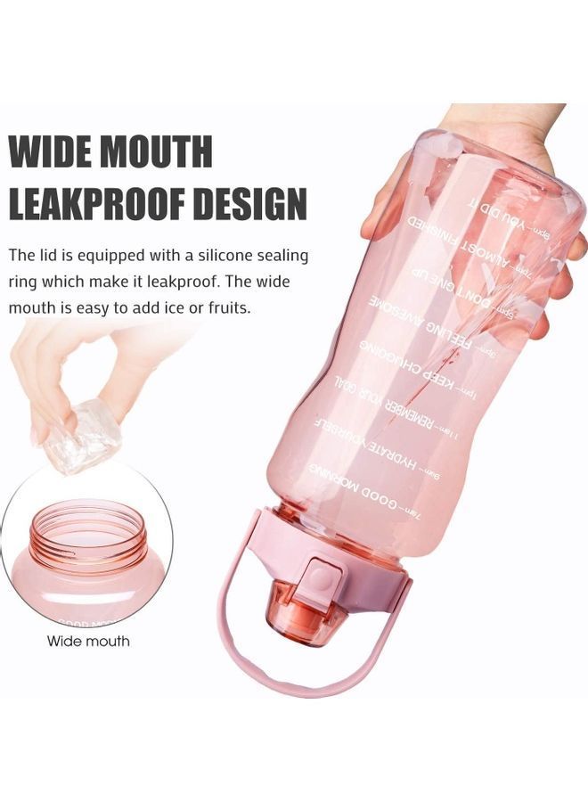 نيبمينينت زجاجة ماء رياضية كبيرة سعة جالون بعبارات تحفيزية، وعلامات للوقت، وماصة - Image 4