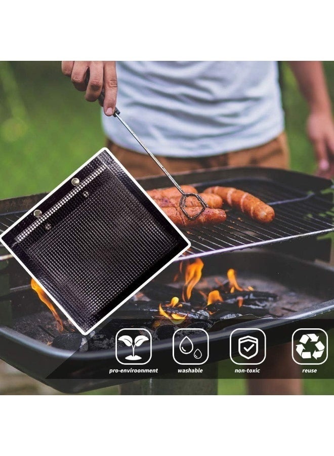 Non-stick "mesh" barbecue bag (24×16 cm): For grilling small foods and vegetables without them falling into the coals - withstands high heat and allows smoke to pass through for an authentic smoky flavor - easy to clean and reusable. - Image 4