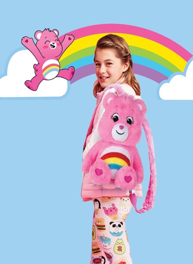 iscream Care Bears Cheer Bear Shaped 16"x 12" Furry Backpack with Adjustable Straps And Zipper Closure - Image 3