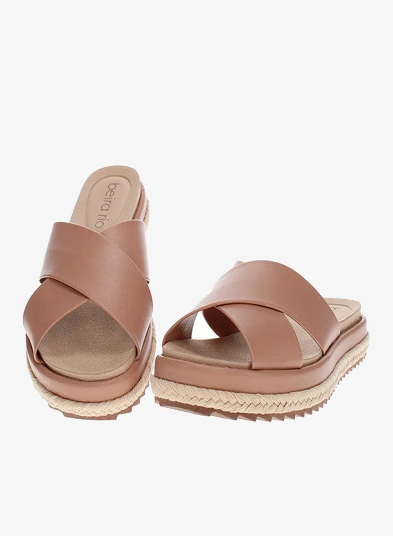 Beira Rio Nude Flat Sandals for Women – Stylish Ladies Flat Sandals & Comfortable Flat Slippers for Women | Best Price UAE