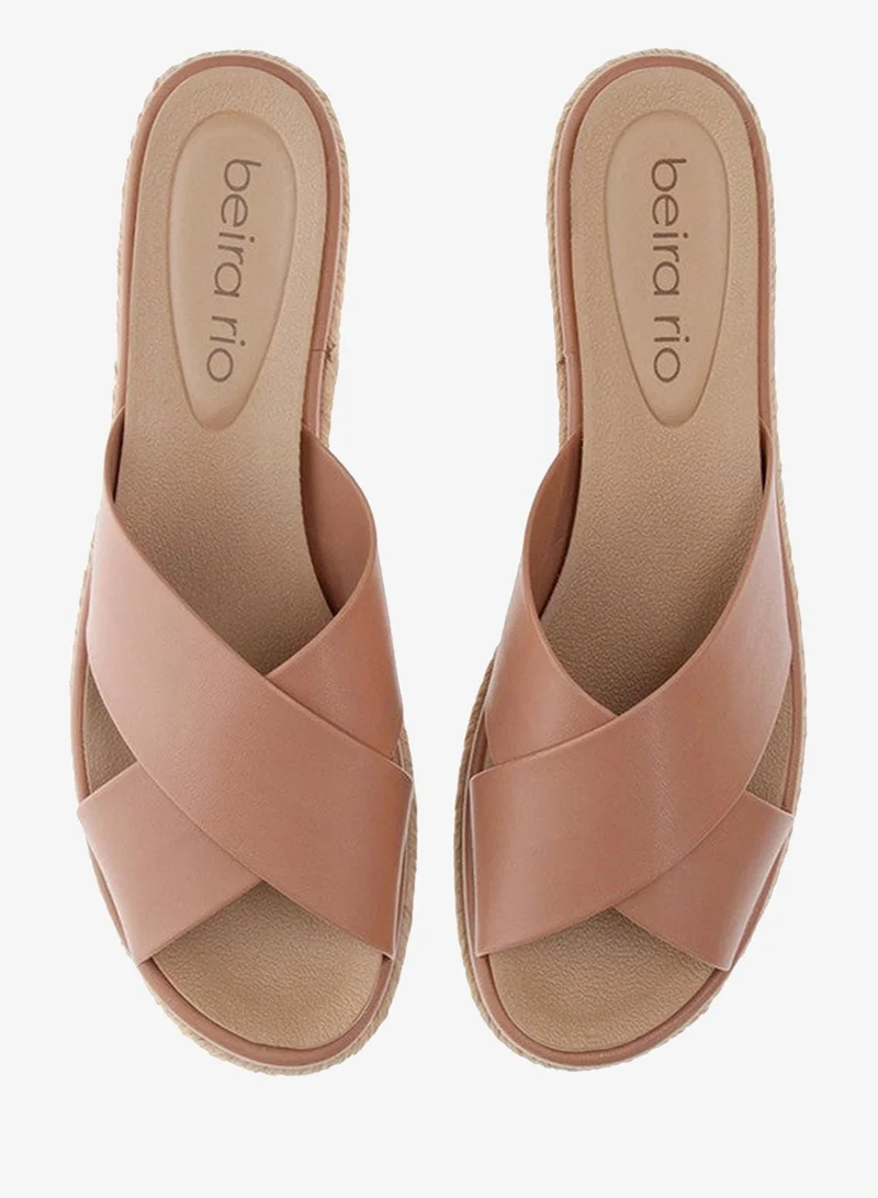 Beira Rio Nude Flat Sandals for Women – Stylish Ladies Flat Sandals & Comfortable Flat Slippers for Women | Best Price UAE
