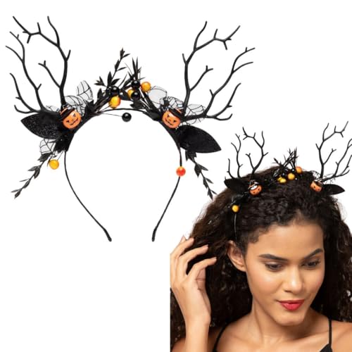 Radhu & Kabby Halloween Headband for Women | Spooky Pumpkin & Branch Design | Unique Hair Accessory for Costume Parties, Cosplay & Events - Image 1