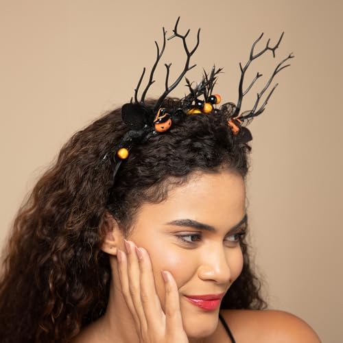 Radhu & Kabby Halloween Headband for Women | Spooky Pumpkin & Branch Design | Unique Hair Accessory for Costume Parties, Cosplay & Events - Image 3