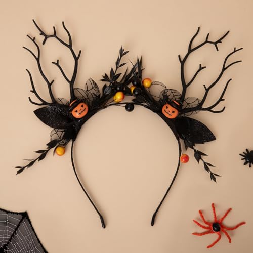 Radhu & Kabby Halloween Headband for Women | Spooky Pumpkin & Branch Design | Unique Hair Accessory for Costume Parties, Cosplay & Events - Image 2