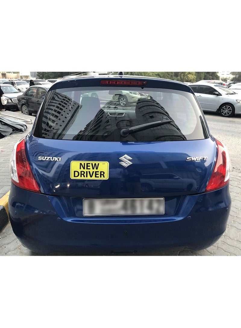 Rubik ملصق سيارة للسائق الجديد من الفينيل، نص كبير، ملصق تحذيري عاكس للغاية مع مرآة النقطة العمياء لسائقي السيارات الرياضية متعددة الاستخدامات والشاحنات الجديدة المبتدئين (كبير جدًا 11 × 23 سم) - Image 2