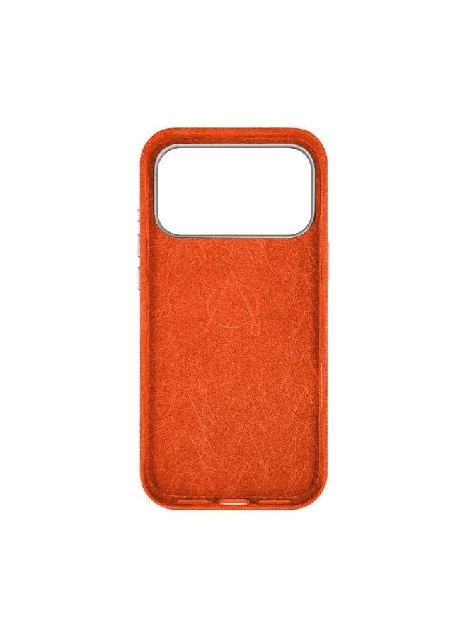A-Case Its My Case Kadife Alcantara Leather Protective Case for iPhone 17 Pro Max Ultra Slim Lightweight Durable Shockproof Cover MagSafe Compatible Soft Touch Grip - Orange - Image 4