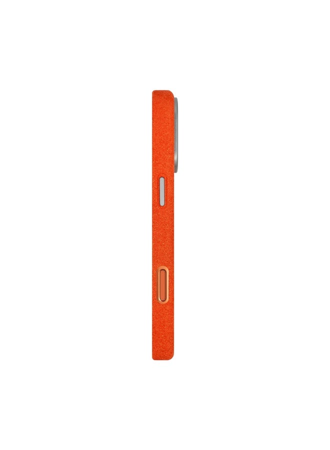 A-Case Its My Case Kadife Alcantara Leather Protective Case for iPhone 17 Pro Max Ultra Slim Lightweight Durable Shockproof Cover MagSafe Compatible Soft Touch Grip - Orange - Image 5