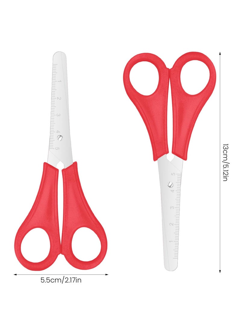 SUNSAR 4 Pcs Blunt tip Safety Scissors with cm Scale Steel Preschool Plastic Handle Handmade Scissors for Scrapbooking Art DIY Craft Teaching Favor Supplies - Image 3