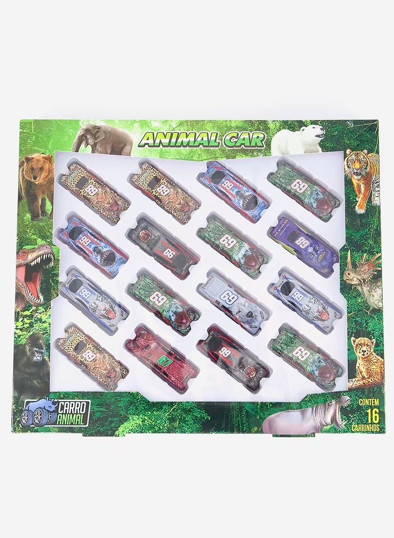 Chamdol 16,Pcs Animal Car Set, Brown Combo - Image 1
