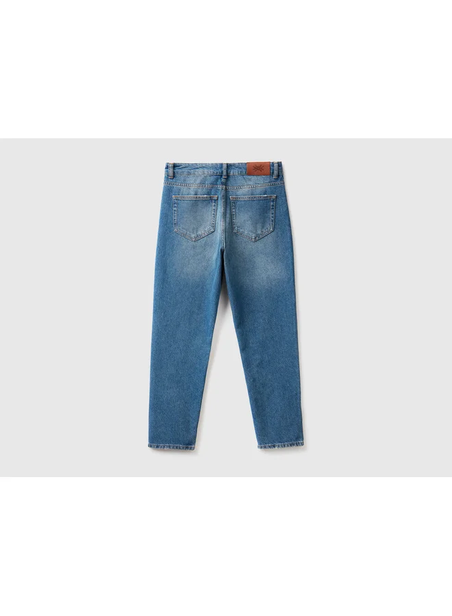 يونايتد كولورز أوف بينتيون Cropped High-Waisted Jeans
