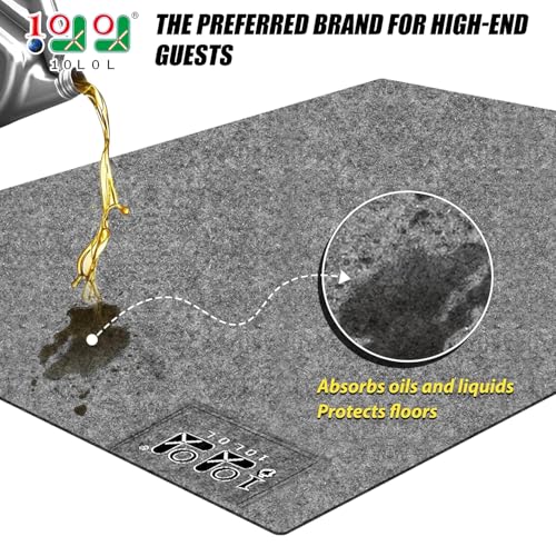 10L0L Golf Cart Premium Garage Floor Mat-Waterproof Anti-Slip Thickened Mat for Golf Cart Motorcycle Mower ATV UTV Parking Mat-106in x 59in - Image 2