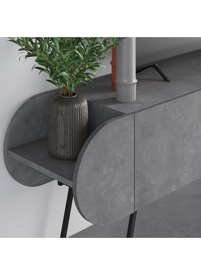 Mourah Home - Capsule Tv Stand Up To 65 Inches With Storage - Grey - 2 Years Warranty - Image 1