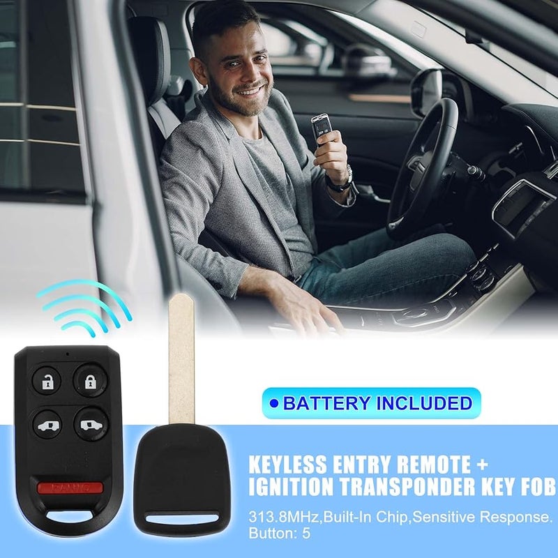 2005 2010 Honda Odyssey EX EXL 5 Button Keyless Entry Remote Fob 46 Chip - Image 5