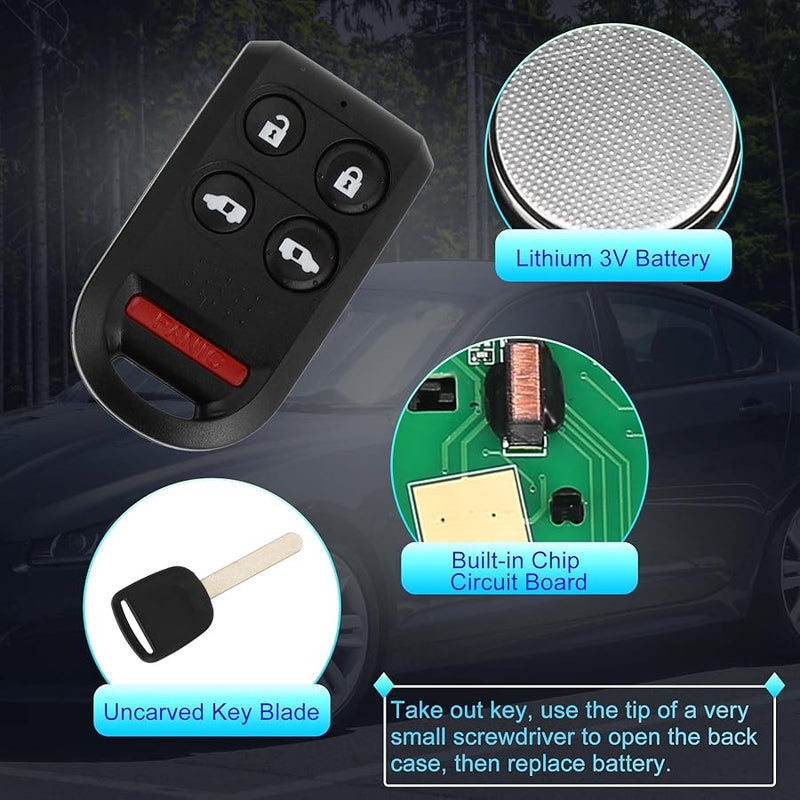 2005 2010 Honda Odyssey EX EXL 5 Button Keyless Entry Remote Fob 46 Chip - Image 3