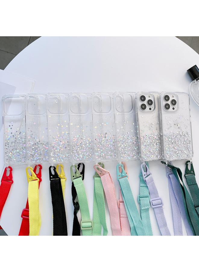 S-TOP Case For iPhone 12 / 12 Pro Lanyard Glitter Epoxy Clear Phone Case - Image 2