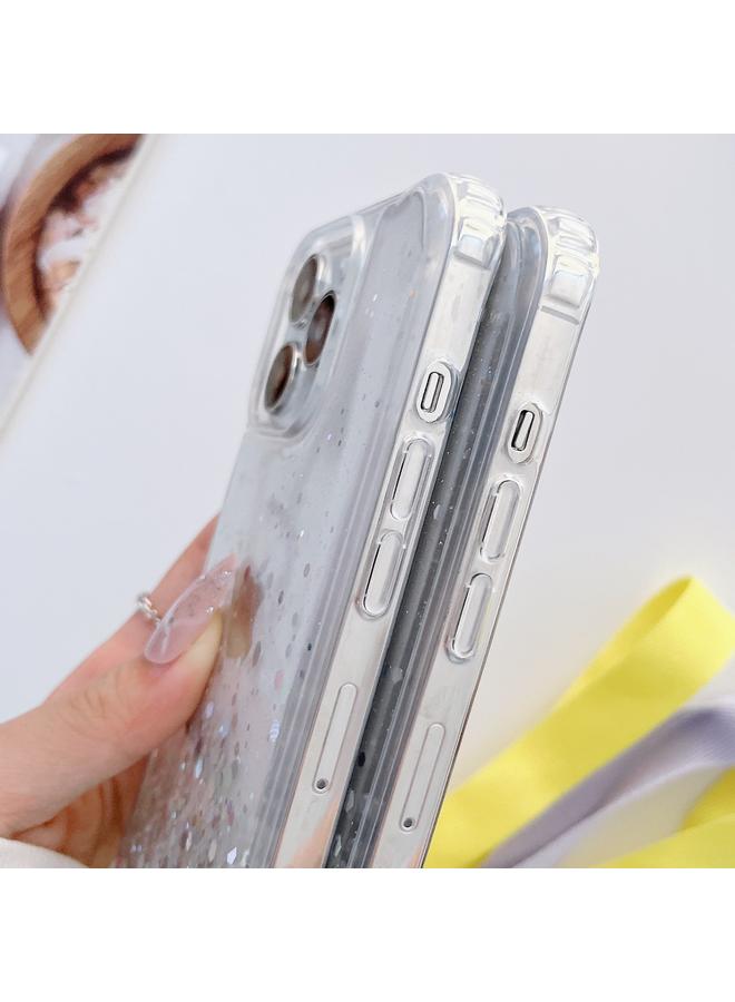 S-TOP Case For iPhone 12 / 12 Pro Lanyard Glitter Epoxy Clear Phone Case - Image 4