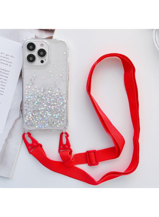 S-TOP Case For iPhone 12 / 12 Pro Lanyard Glitter Epoxy Clear Phone Case - Image 1