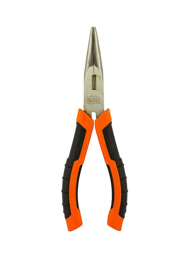 BLACK+DECKER Long Nose Pliers, Orange, 160 mm, Bdht81586 Orange/Black - Image 1
