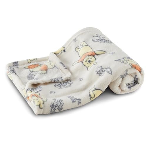 Disney Characters Flannel Fleece Baby Blanket - Soft & Cozy 30x40 Inches, Featuring Mickey Mouse, Minnie Mouse, Winnie The Pooh, and Dumbo - Image 1