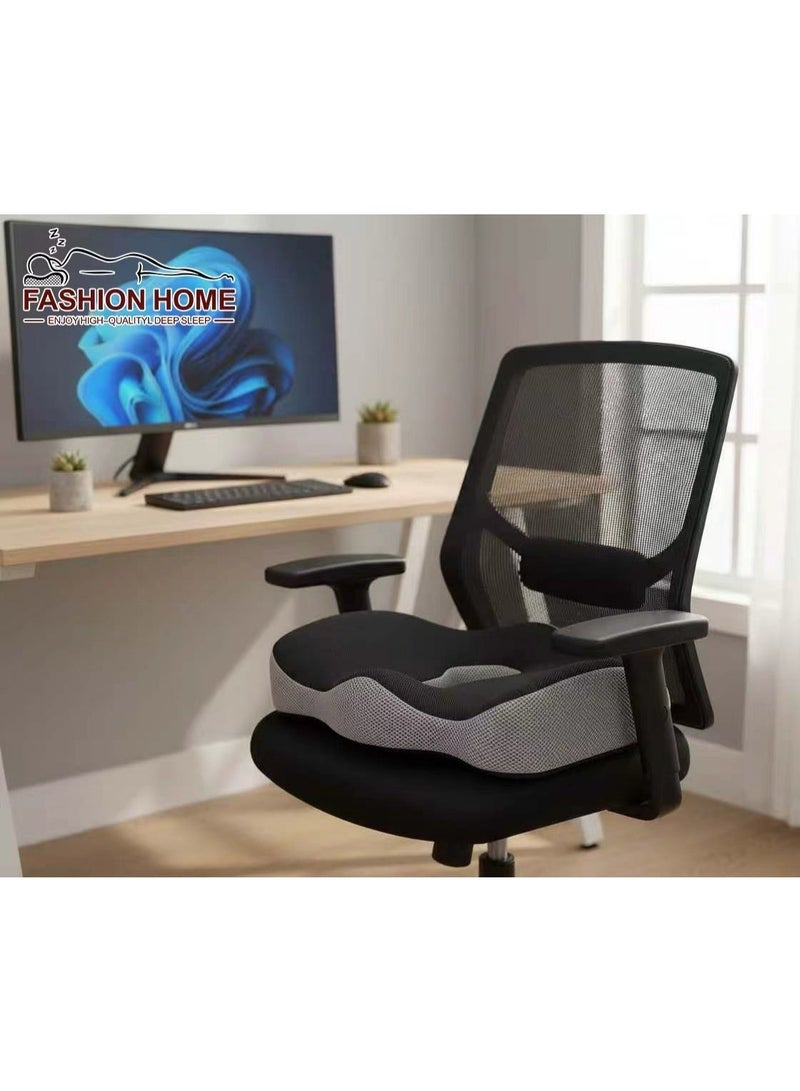 وسادة مقعد من إسفنج الذاكرة لتخفيف آلام العصعص والبواسير، سهلة الحمل، مضادة للانزلاق، وتعود إلى شكلها الأصلي - Image 3