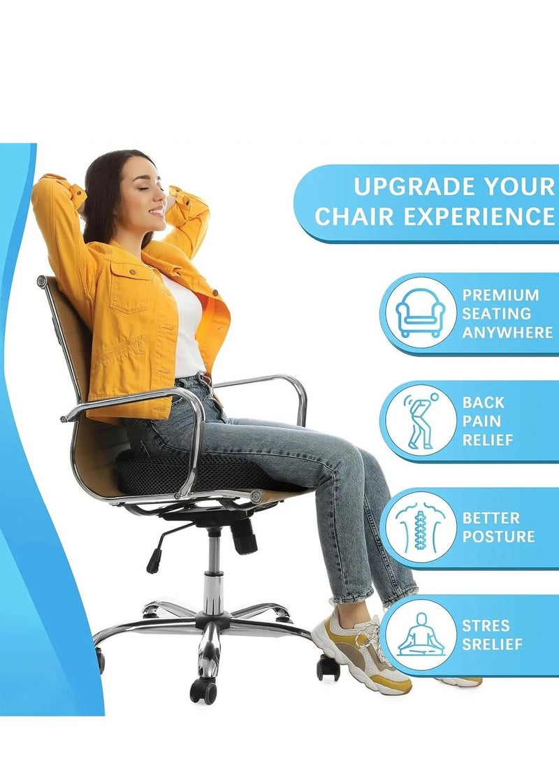 Memory Foam Seat Cushion for Coccyx and Hemorrhoid Pain Relief, Easy to Carry, Anti-Slip, and Rebound to Original Shape