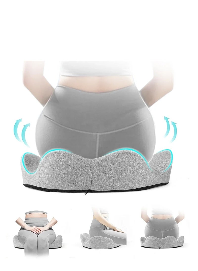 Memory Foam Seat Cushion for Coccyx and Hemorrhoid Pain Relief, Easy to Carry, Anti-Slip, and Rebound to Original Shape