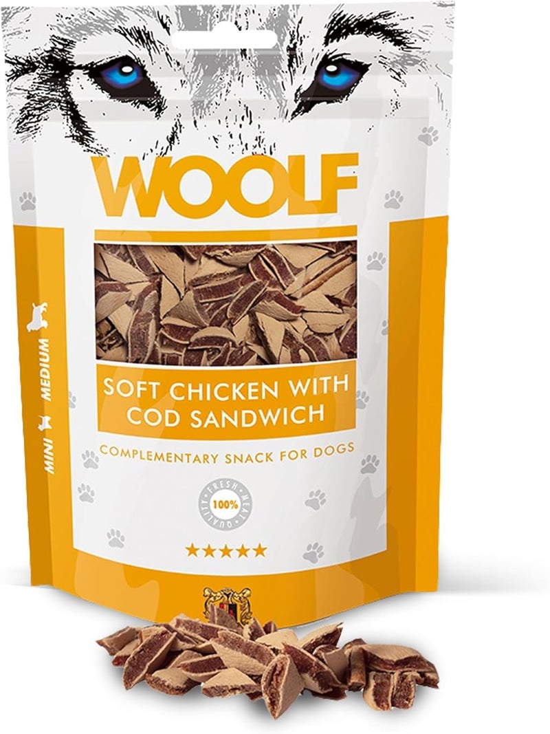 Woolf Chicken with Cod Sandwich for Dog and Cat 100 g - Image 1