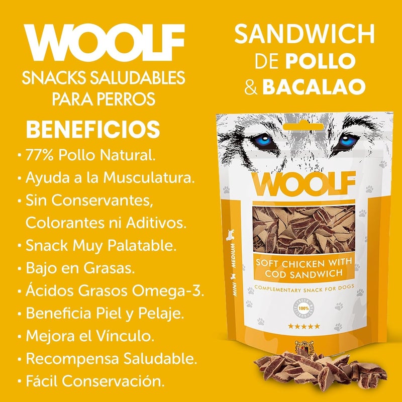 Woolf Chicken with Cod Sandwich for Dog and Cat 100 g - Image 4