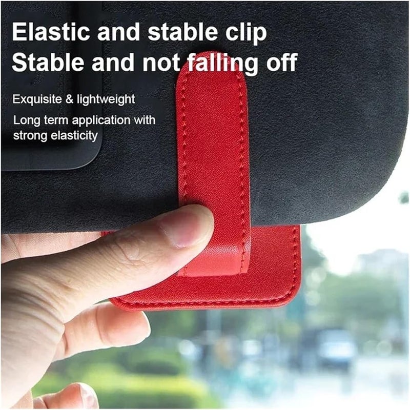 2024 Multifunctional Car Glasses Clip Sun Visor Sunglasses Storage Beige - Image 4