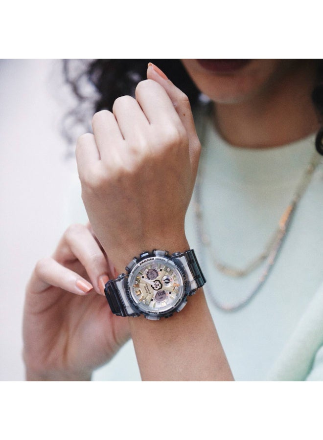 كاسيو ساعة كاسيو جي شوك GMA-S120GS-8ADR نسائية بعرض تناظري ورقمي، مقاومة للصدمات، مقاومة للماء حتى 200 متر، بسوار راتنج رمادي - Image 4