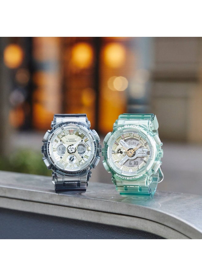 كاسيو ساعة كاسيو جي شوك GMA-S120GS-8ADR نسائية بعرض تناظري ورقمي، مقاومة للصدمات، مقاومة للماء حتى 200 متر، بسوار راتنج رمادي - Image 5