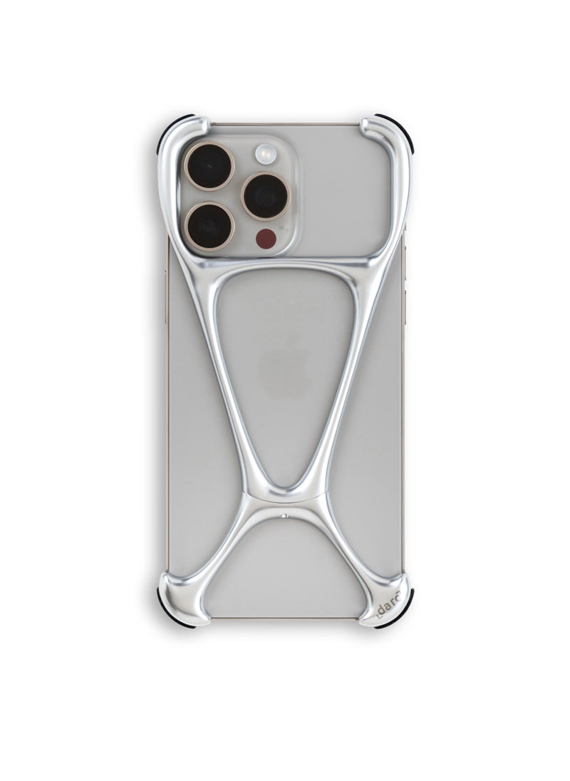 darc iPhone 15 Pro Max Slim and Lightweight Stainless Steel Case in Matte Silver Color  - Image 1