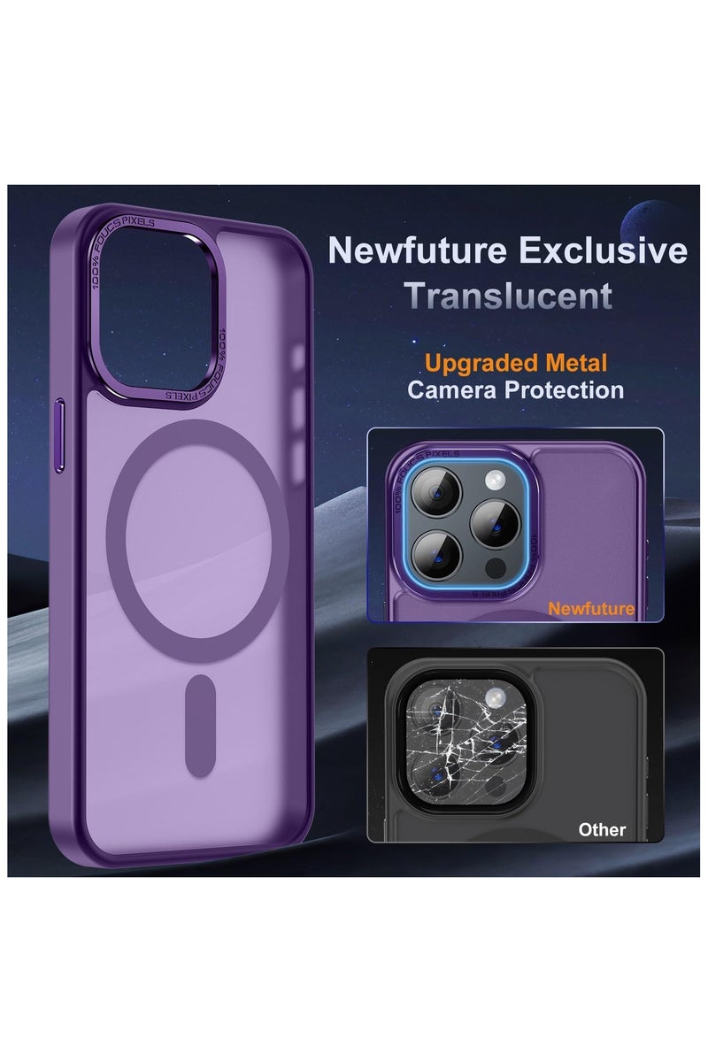 for iPhone 16 Pro Max Magnetic Case, Compatible with MagSafe, [Shockproof Military Grade Protection] Translucent Frosted Back Case, Ultra Strong Phone Protective Cover with Powerful Magnet for Apple 16 Pro Max (2024)(Purple) - Image 4