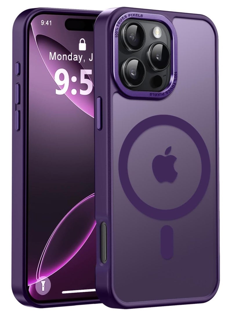for iPhone 16 Pro Max Magnetic Case, Compatible with MagSafe, [Shockproof Military Grade Protection] Translucent Frosted Back Case, Ultra Strong Phone Protective Cover with Powerful Magnet for Apple 16 Pro Max (2024)(Purple) - Image 1