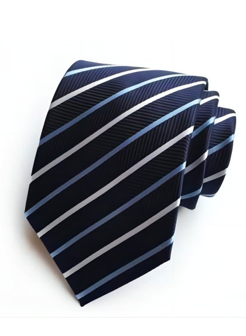 مجموعة أزرار أكمام للرجال مكونة من 6 قطع من علبة هدايا ربطة عنق فاخرة مربعة الشكل وجيب مربع أنيق ومشبك ربطة عنق - Image 4