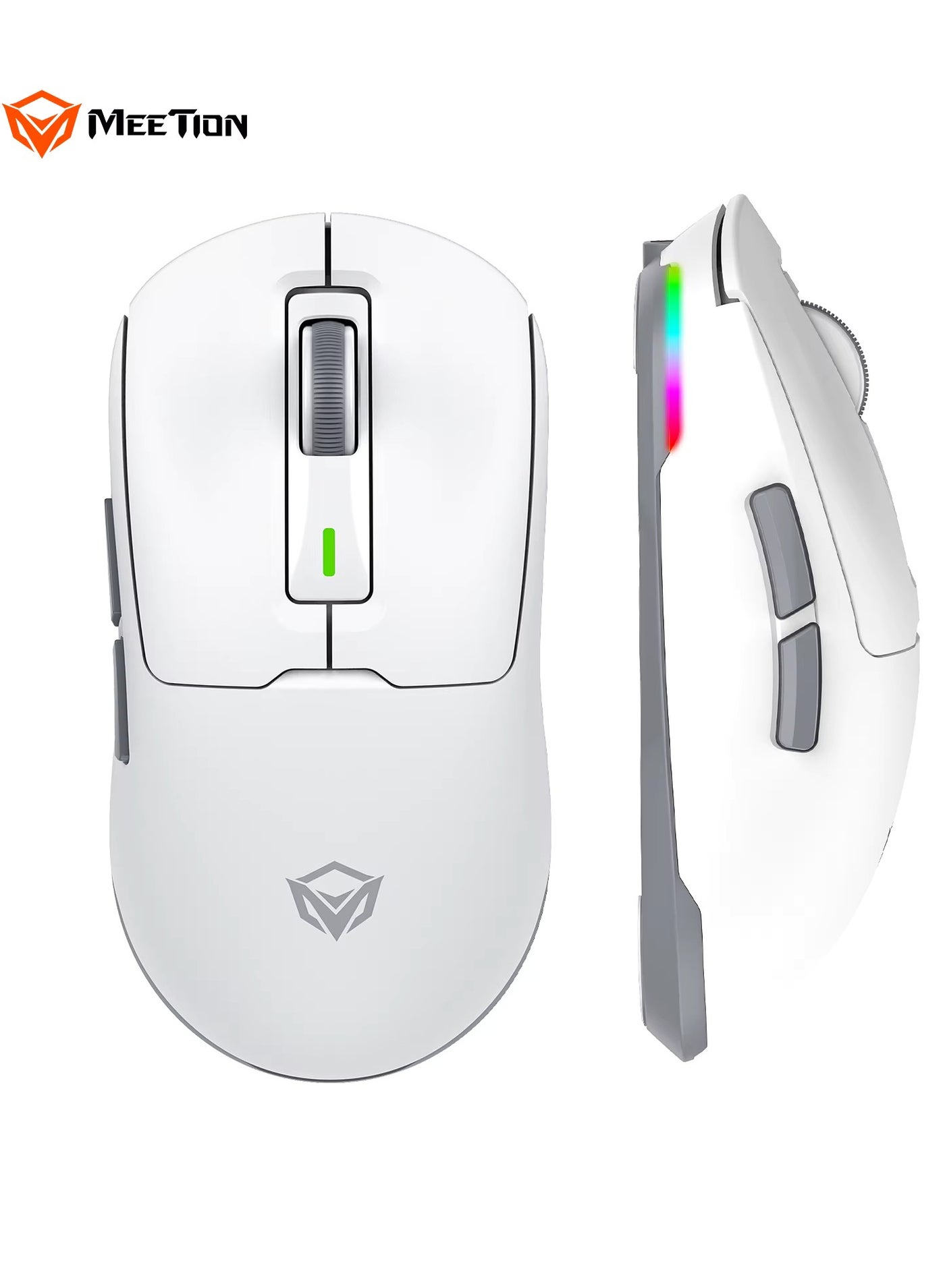 Meetion GW24 8000DPI Gaming Mouse Ultra Lightweight 62g Bluetooth 3-Mode Rechargeable Wireless/Bluetooth/Wired Gaming Mouse (WHITE)
