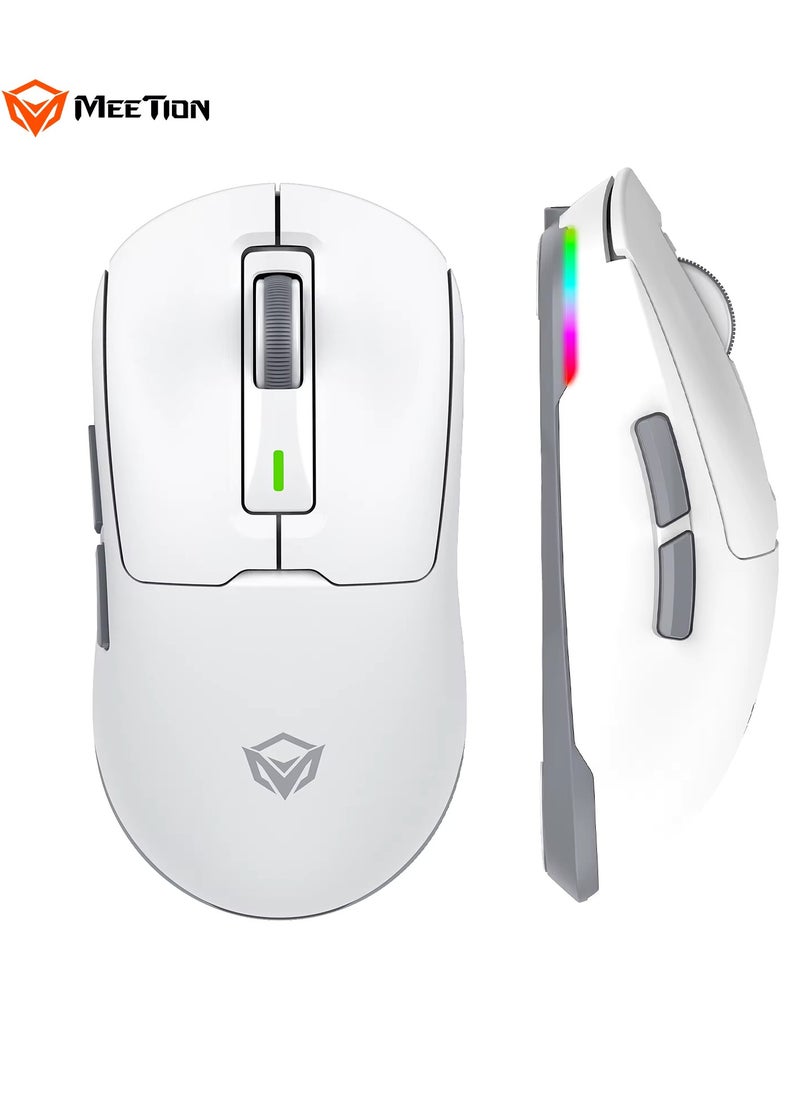 Meetion Meetion GW24 8000DPI Gaming Mouse Ultra Lightweight 62g Bluetooth 3-Mode Rechargeable Wireless/Bluetooth/Wired Gaming Mouse (WHITE)  - Image 1