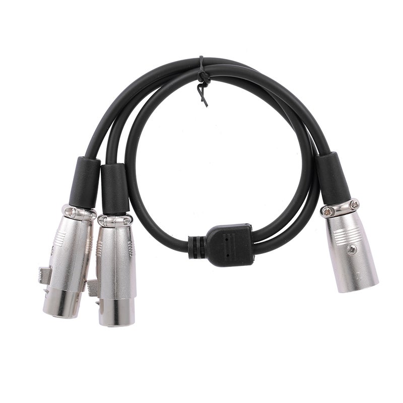 XLR Cable 1 Male to 2 Female Cannon Cable Microphone Audio Cable for Amplifier and Sound Console 50cm (Black) - Image 2