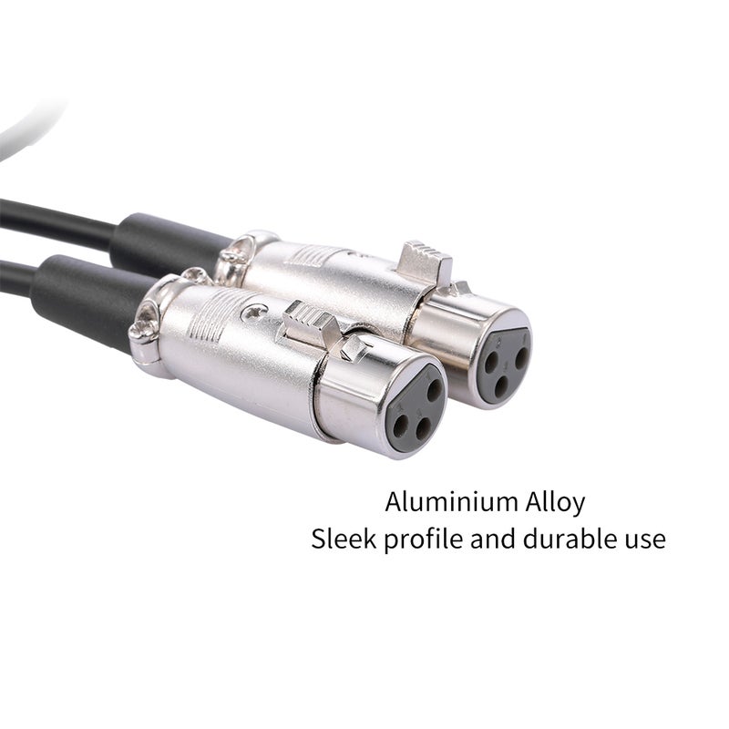 XLR Cable 1 Male to 2 Female Cannon Cable Microphone Audio Cable for Amplifier and Sound Console 50cm (Black) - Image 4