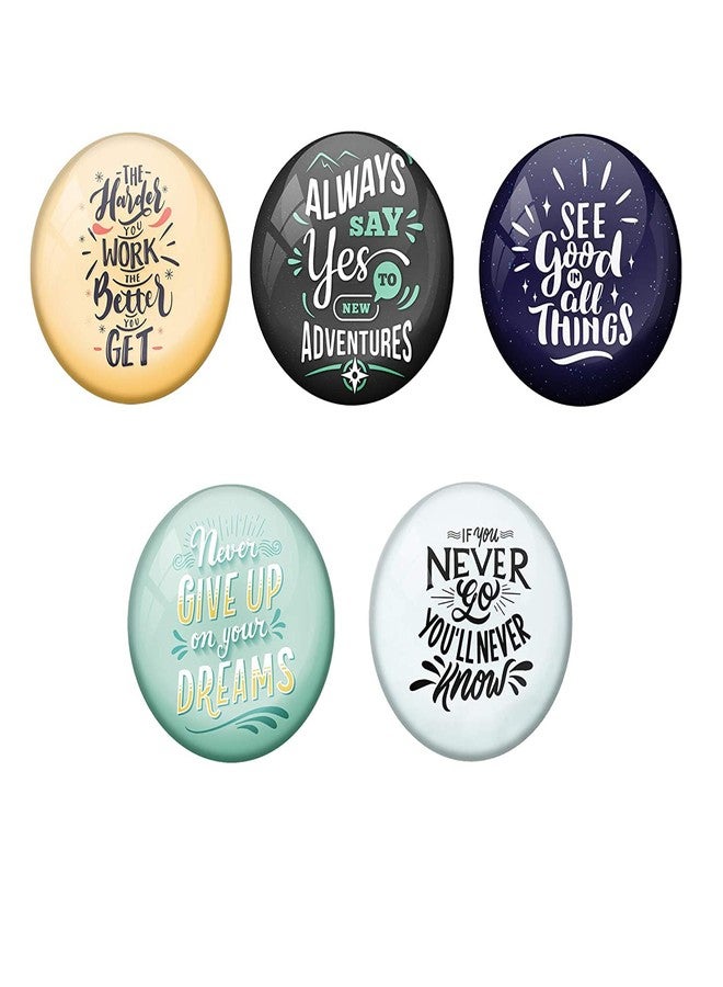 AVI Multi Colour Metal Pin Badges with Pack of 5 Happy Positive Quotes PQ 2 Design C5R8001198 - Image 1