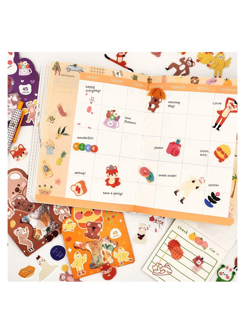SYOSI 270 Sheets Scrapbook Stickers Cute Woodland Animal Stickers Kawaii Stickers Journal Sticker Decoration Sticker Cartoon Decals for Scrapbooking Diary Album DIY Arts and Crafts Card Design (Furry) - Image 4