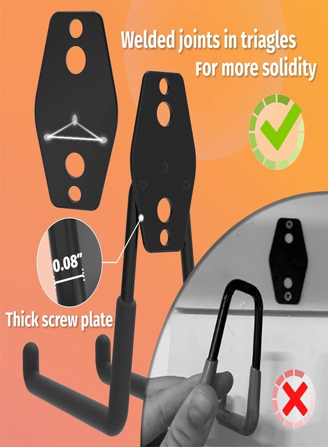HUHOLE 14PC Garage Hooks Heavy Duty, Utility Garage Storage Hooks, Wall Mount Hook with Anti-Slip Coating for Hanging Ropes, Bikes, Ladders and Bulk Items - Image 3