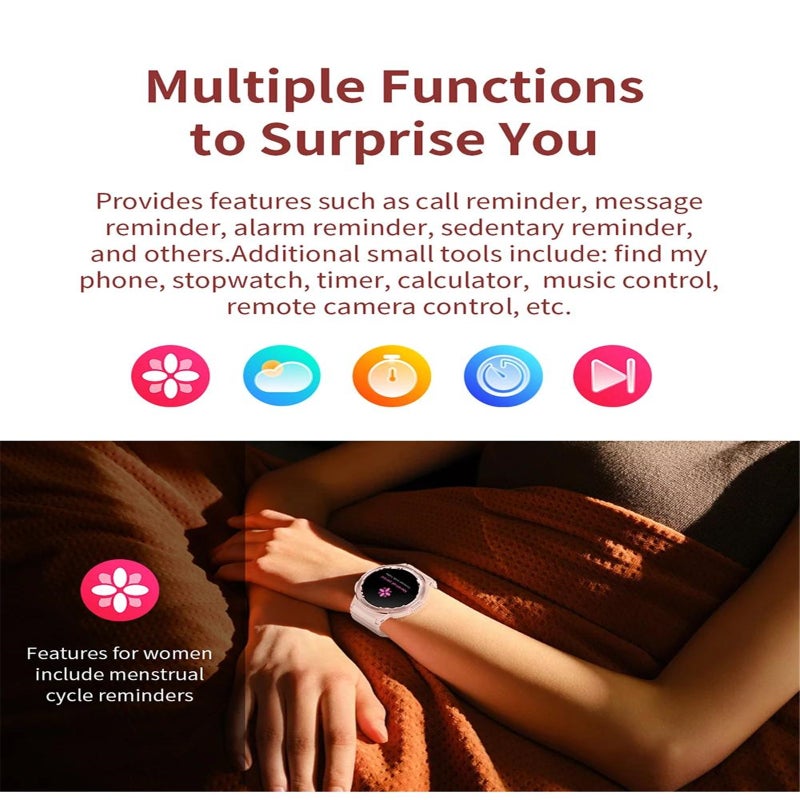 KUMI K6 Smartwatch 1.3" Amoled Screen 100+ Exquisite Dial Bluetooth Call IP68Waterproof Sleep Blood Oxygen Monitor for Man Woman - Image 2